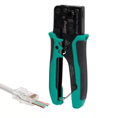   Pro'skit CP-342 UTP-RJ45-8P8C gyorskrimpelő fogó, nyitott végű dugókhoz, biztonsági zár, gyors
