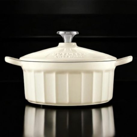 BUYDEEM CP521-AW öntöttvas lábas, 2,9 liter, zománcozott, fehér