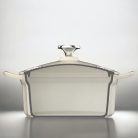 BUYDEEM CP521-AW öntöttvas lábas, 2,9 liter, zománcozott, fehér