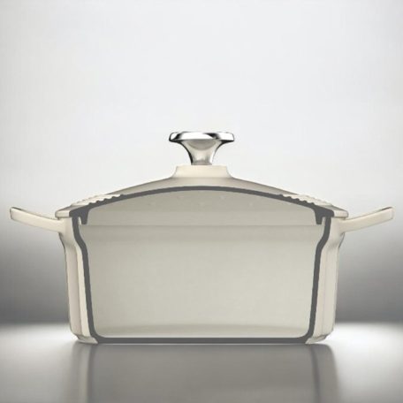 BUYDEEM CP521-AW öntöttvas lábas, 2,9 liter, zománcozott, fehér