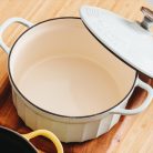 BUYDEEM CP521-AW öntöttvas lábas, 2,9 liter, zománcozott, fehér