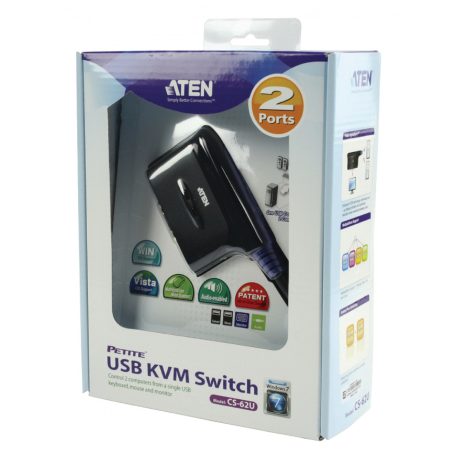 2-Port KVM Switch Fekete