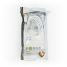 Koaxiális Kábel | IEC (Koax) Dugasz | IEC (Koax) Aljzat | Aranyozott | 75 Ohm | Dupla Szigeteléssel | 2.00 m | Kerek | PVC | Fehér | Műanyag Zacskó