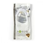 Koaxiális Kábel | IEC (Koax) Dugasz | IEC (Koax) Dugasz | Aranyozott | 75 Ohm | Egyes Árnyékolás | 2.00 m | Kerek | PVC | Fehér | Műanyag Zacskó