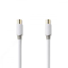   Koaxiális Kábel | IEC (Koax) Dugasz | IEC (Koax) Dugasz | Aranyozott | 75 Ohm | Egyes Árnyékolás | 5.00 m | Kerek | PVC | Fehér | Műanyag Zacskó