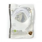 Koaxiális Kábel | IEC (Koax) Dugasz | IEC (Koax) Dugasz | Aranyozott | 75 Ohm | Egyes Árnyékolás | 5.00 m | Kerek | PVC | Fehér | Műanyag Zacskó