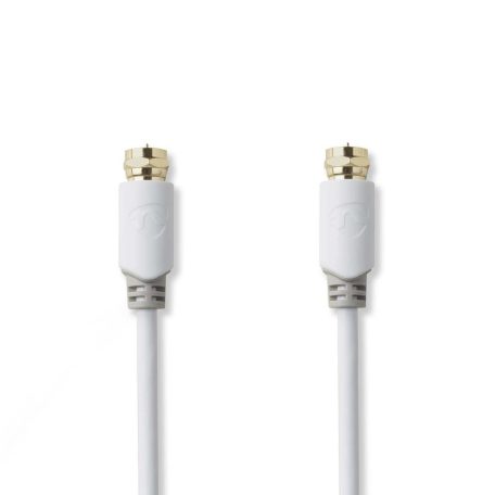 Műhold és antenna kábel | F Dugasz | F Dugasz | Aranyozott | 75 Ohm | Egyes Árnyékolás | 5.00 m | Kerek | PVC | Fehér | Műanyag Zacskó