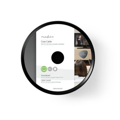 Koax Kábel Tekercsben | RG174 | 50 Ohm | Egyes Árnyékolás | ECA | 100.0 m | Coax | PVC | Fekete | Tekercsben