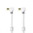 Koaxiális Kábel | IEC (Koax) Dugasz | IEC (Koax) Aljzat | Aranyozott | 100 dB | 75 Ohm | Dupla Szigeteléssel | 2.00 m | Kerek | PVC | Fehér | Doboz