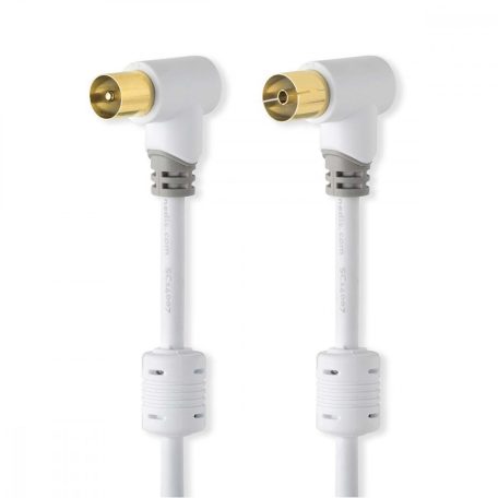 Koaxiális Kábel | IEC (Koax) Dugasz | IEC (Koax) Aljzat | Aranyozott | 100 dB | 75 Ohm | Dupla Szigeteléssel | 3.00 m | Kerek | PVC | Fehér | Doboz