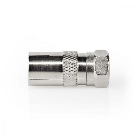 Műholdas és antenna adapter | F Dugasz | IEC (Koax) Aljzat | Nikkelezett | 75 Ohm | Egyenes | Fém | Ezüst | 1 db | Doboz