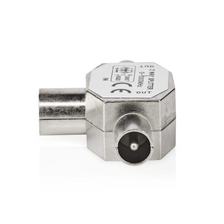 Műholdas és antenna adapter | 2x Coax Dugasz | IEC (Koax) Aljzat | Nikkelezett | 75 Ohm | T elosztó | Fém | Ezüst | 1 db | Doboz