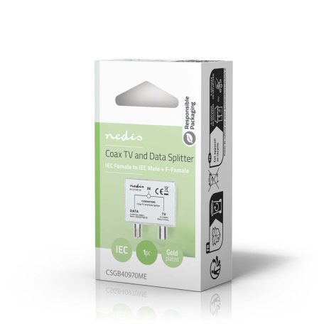 Műholdas és antenna adapter | IEC (Koax) Aljzat | F Aljzat / IEC (Koax) Dugasz | Nikkelezett | 75 Ohm | Egyenes | Fém | Ezüst / Fém | 1 db | Doboz