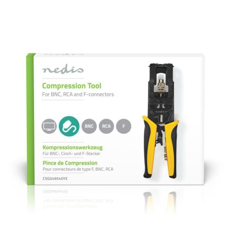 Antenna Kábel Telepítő Eszköz | Krimpelő Eszköz | Fekete / Sárga | ABS / Acél