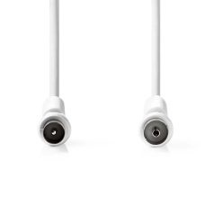   Koaxiális Kábel | IEC (Koax) Dugasz | IEC (Koax) Aljzat | Nikkelezett | 120 dB | 75 Ohm | Négyes Szigetelés | 3.00 m | Kerek | PVC | Fehér | Label