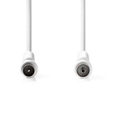 Koaxiális Kábel | IEC (Koax) Dugasz | IEC (Koax) Aljzat | Nikkelezett | 120 dB | 75 Ohm | Négyes Szigetelés | 3.00 m | Kerek | PVC | Fehér | Label