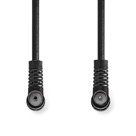 Koaxiális Kábel | IEC (Koax) Dugasz | IEC (Koax) Aljzat | Nikkelezett | 120 dB | 75 Ohm | Négyes Szigetelés | 1.50 m | Kerek | PVC | Fekete | Label