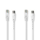 Koax és Cat6 Combi Cable | IEC (Koax) Dugasz / RJ45 Dugasz | IEC (Koax) Aljzat / RJ45 Dugasz | Nikkelezett | RG58 | 75 Ohm | Dupla Szigeteléssel | 1.50 m | Kerek | PVC | Fehér | Label