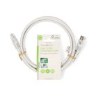 Koax és Cat6 Combi Cable | IEC (Koax) Dugasz / RJ45 Dugasz | IEC (Koax) Aljzat / RJ45 Dugasz | Nikkelezett | RG58 | 75 Ohm | Dupla Szigeteléssel | 1.50 m | Kerek | PVC | Fehér | Label