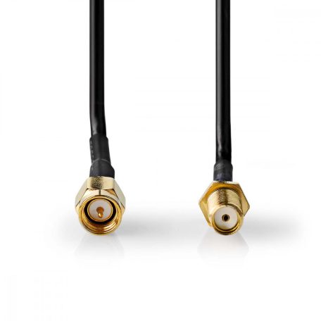 Antenna Kábel | SMA Dugasz | SMA Aljzat | Aranyozott | 50 Ohm | Egyes Árnyékolás | 3.00 m | Kerek | PVC | Fekete | Boríték