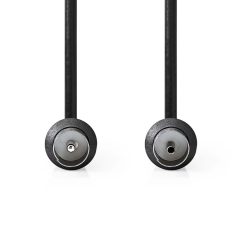   Koaxiális Kábel | IEC (Koax) Dugasz | IEC (Koax) Aljzat | Nikkelezett | 90 dB | 75 Ohm | Dupla Szigeteléssel | 1.50 m | Kerek | PVC | Fekete | Boríték