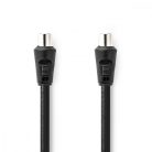 Koaxiális Kábel | IEC (Koax) Dugasz | IEC (Koax) Aljzat | Nikkelezett | 90 dB | 75 Ohm | Dupla Szigeteléssel | 3.00 m | Kerek | PVC | Fekete | Boríték