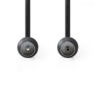 Koaxiális Kábel | IEC (Koax) Dugasz | IEC (Koax) Aljzat | Nikkelezett | 90 dB | 75 Ohm | Dupla Szigeteléssel | 3.00 m | Kerek | PVC | Fekete | Boríték