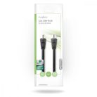 Koaxiális Kábel | IEC (Koax) Dugasz | IEC (Koax) Aljzat | Nikkelezett | 90 dB | 75 Ohm | Dupla Szigeteléssel | 3.00 m | Kerek | PVC | Fekete | Boríték