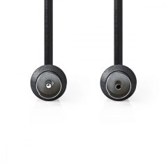   Koaxiális Kábel | IEC (Koax) Dugasz | IEC (Koax) Aljzat | Nikkelezett | 90 dB | 75 Ohm | Dupla Szigeteléssel | 5.00 m | Kerek | PVC | Fekete | Boríték