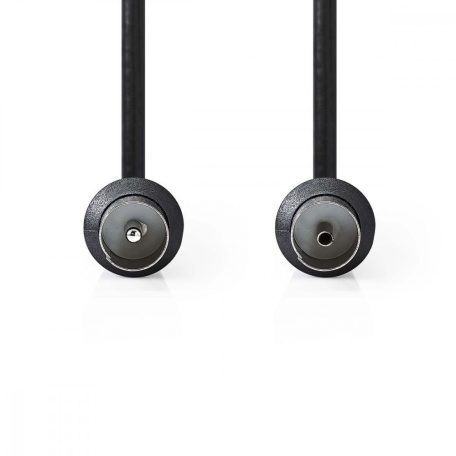 Koaxiális Kábel | IEC (Koax) Dugasz | IEC (Koax) Aljzat | Nikkelezett | 90 dB | 75 Ohm | Dupla Szigeteléssel | 5.00 m | Kerek | PVC | Fekete | Boríték