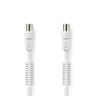 Koaxiális Kábel | IEC (Koax) Dugasz | IEC (Koax) Aljzat | Nikkelezett | 120 dB | 75 Ohm | Négyes Szigetelés | 1.00 m | Kerek | PVC | Fehér | Boríték