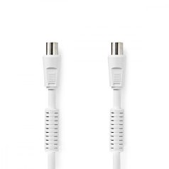   Koaxiális Kábel | IEC (Koax) Dugasz | IEC (Koax) Aljzat | Nikkelezett | 120 dB | 75 Ohm | Négyes Szigetelés | 10.0 m | Kerek | PVC | Fehér | Boríték