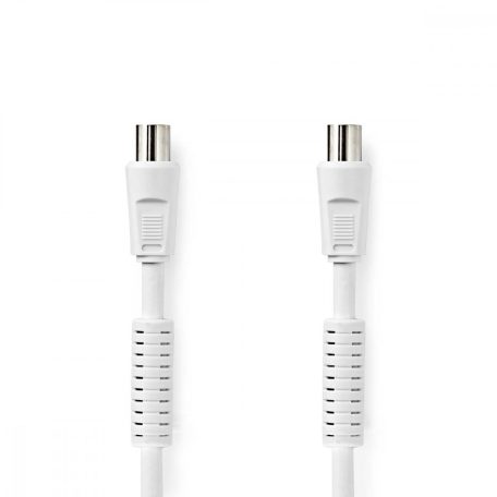 Koaxiális Kábel | IEC (Koax) Dugasz | IEC (Koax) Aljzat | Nikkelezett | 120 dB | 75 Ohm | Négyes Szigetelés | 10.0 m | Kerek | PVC | Fehér | Boríték