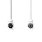 Koaxiális Kábel | IEC (Koax) Dugasz | IEC (Koax) Aljzat | Nikkelezett | 120 dB | 75 Ohm | Négyes Szigetelés | 1.00 m | Kerek | PVC | Fehér | Boríték