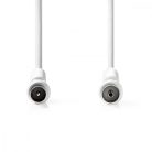 Koaxiális Kábel | IEC (Koax) Dugasz | IEC (Koax) Aljzat | Nikkelezett | 120 dB | 75 Ohm | Négyes Szigetelés | 15.0 m | Kerek | PVC | Fehér | Boríték