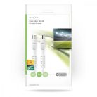 Koaxiális Kábel | IEC (Koax) Dugasz | IEC (Koax) Aljzat | Nikkelezett | 120 dB | 75 Ohm | Négyes Szigetelés | 15.0 m | Kerek | PVC | Fehér | Boríték