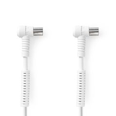   Koaxiális Kábel | IEC (Koax) Dugasz | IEC (Koax) Aljzat | Nikkelezett | 120 dB | 75 Ohm | Négyes Szigetelés | 1.50 m | Kerek | PVC | Fehér | Boríték
