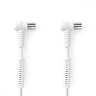 Koaxiális Kábel | IEC (Koax) Dugasz | IEC (Koax) Aljzat | Nikkelezett | 120 dB | 75 Ohm | Négyes Szigetelés | 3.00 m | Kerek | PVC | Fehér | Boríték