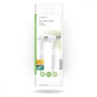 Koaxiális Kábel | IEC (Koax) Dugasz | IEC (Koax) Aljzat | Nikkelezett | 120 dB | 75 Ohm | Négyes Szigetelés | 3.00 m | Kerek | PVC | Fehér | Boríték