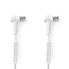   Koaxiális Kábel | IEC (Koax) Dugasz | IEC (Koax) Aljzat | Nikkelezett | 120 dB | 75 Ohm | Négyes Szigetelés | 5.00 m | Kerek | PVC | Fehér | Boríték