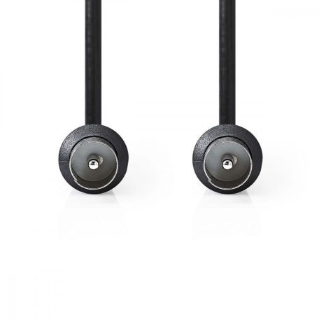 Koaxiális Kábel | IEC (Koax) Dugasz | IEC (Koax) Dugasz | Nikkelezett | 90 dB | 75 Ohm | Dupla Szigeteléssel | 1.50 m | Kerek | PVC | Fekete | Boríték