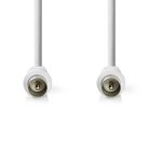 Koaxiális Kábel | IEC (Koax) Dugasz | IEC (Koax) Dugasz | Nikkelezett | 90 dB | 75 Ohm | Dupla Szigeteléssel | 1.50 m | Kerek | PVC | Fehér | Boríték