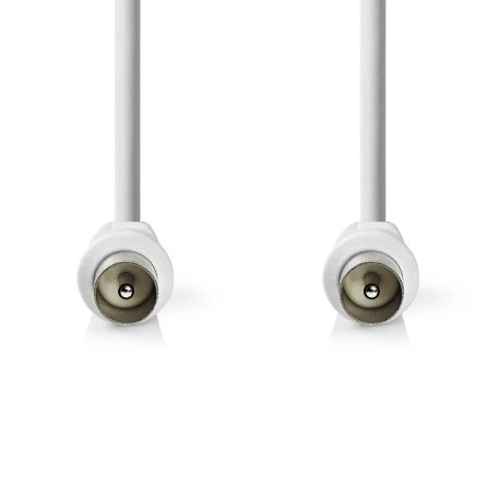 Koaxiális Kábel | IEC (Koax) Dugasz | IEC (Koax) Dugasz | Nikkelezett | 90 dB | 75 Ohm | Dupla Szigeteléssel | 1.50 m | Kerek | PVC | Fehér | Boríték