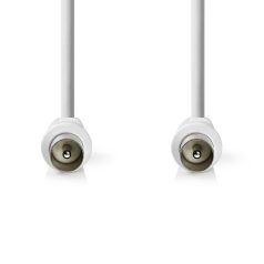   Koaxiális Kábel | IEC (Koax) Dugasz | IEC (Koax) Dugasz | Nikkelezett | 90 dB | 75 Ohm | Dupla Szigeteléssel | 2.00 m | Kerek | PVC | Fehér | Boríték