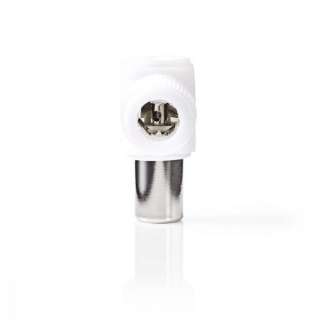 IEC (koax) csatlakozó | Szögben | Dugasz | Nikkelezett | 75 Ohm | Csavar | Bemenő kábel átmérő: 7.0 mm | Fém / PVC | Fehér | 2 db | Műanyag Zacskó