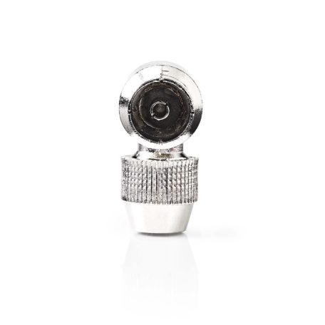 IEC (koax) csatlakozó | Szögben | Aljzat | Nikkelezett | 75 Ohm | Csavar | Bemenő kábel átmérő: 7.0 mm | Fém | Ezüst | 2 db | Műanyag Zacskó