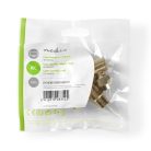 IEC (koax) csatlakozó | Szögben | Aljzat | Nikkelezett | 75 Ohm | Csavar | Bemenő kábel átmérő: 7.0 mm | Fém | Ezüst | 2 db | Műanyag Zacskó