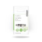 Műholdas és antenna adapter | IEC (Koax) Dugasz | 2x Coax Aljzat | Nikkelezett | 75 Ohm | T elosztó | Fém | Ezüst | 1 db | Boríték