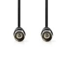 Műhold és antenna kábel | F Dugasz | F Dugasz | Nikkelezett | 75 Ohm | Dupla Szigeteléssel | 1.50 m | Kerek | PVC | Fekete | Boríték