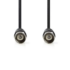   Műhold és antenna kábel | F Dugasz | F Dugasz | Nikkelezett | 75 Ohm | Dupla Szigeteléssel | 1.50 m | Kerek | PVC | Fekete | Boríték